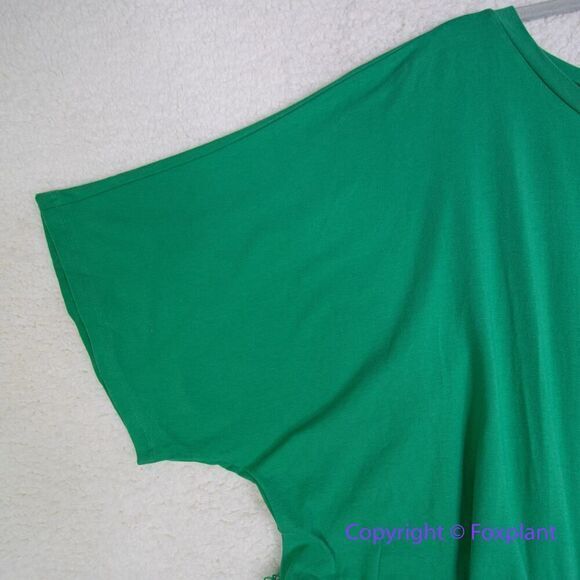 New! Eloquii Women's Plus Size Cross Front Flutter Sleeve Dress in green, 20 - Picture 7 of 16